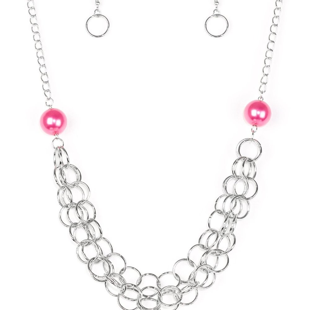 Paparazzi Daring Diva Hot Pink Necklace and Earring Set